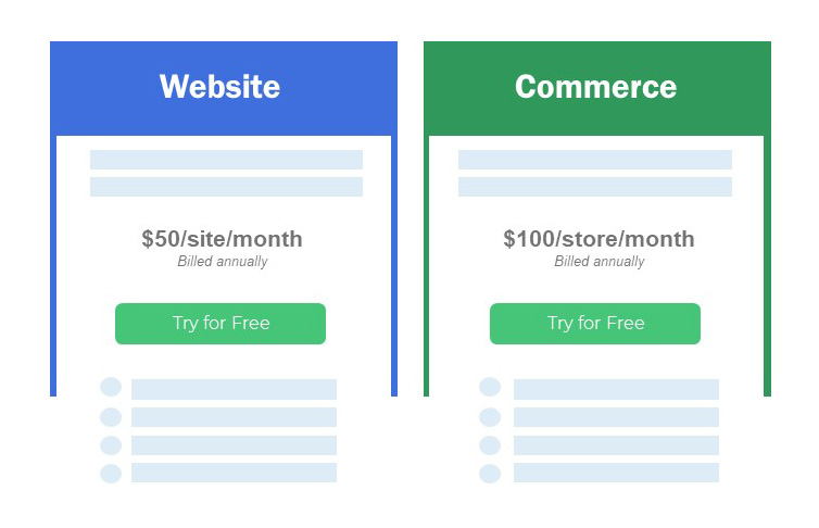 example website hosting pricing