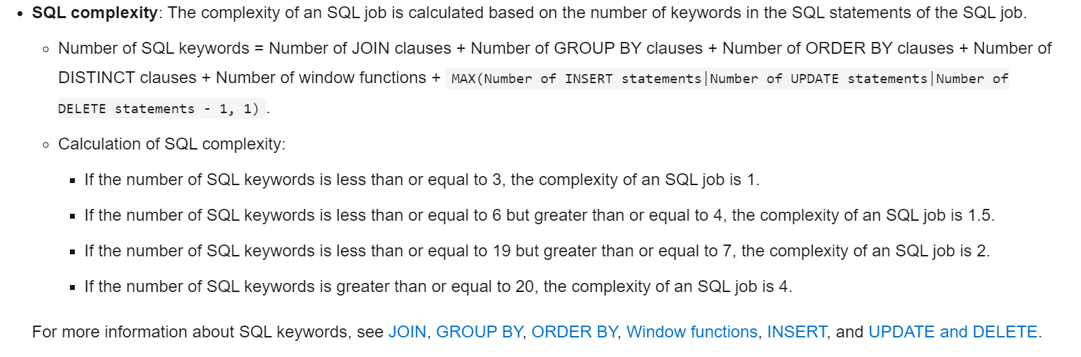 explanation of SQL complexity