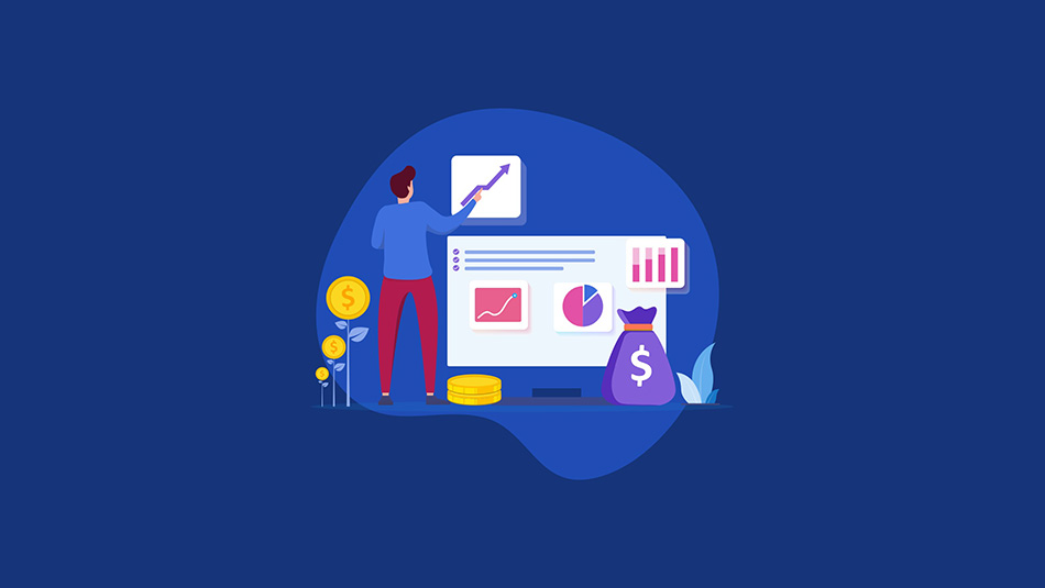 abstract illustration of businessman drawing a chart to represent payback period