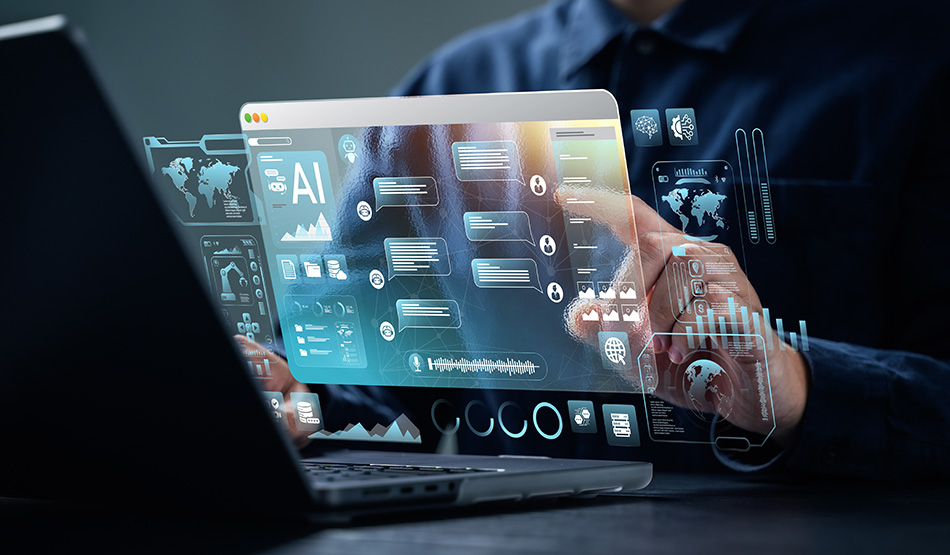 content engineer with touchscreen ai interface